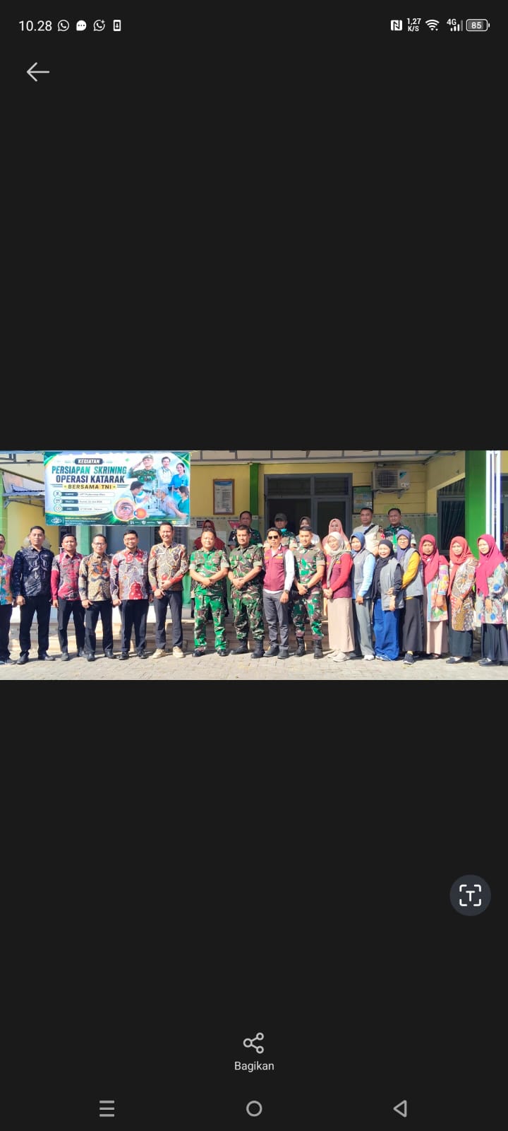 KEGIATAN SKRINING OPERASI KATARAK BERSAMA TNI